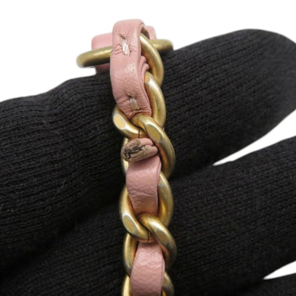 Chanel AB Chanel Pink Light Pink Tweed Fabric Small CC Filigree Vanity Case Italy