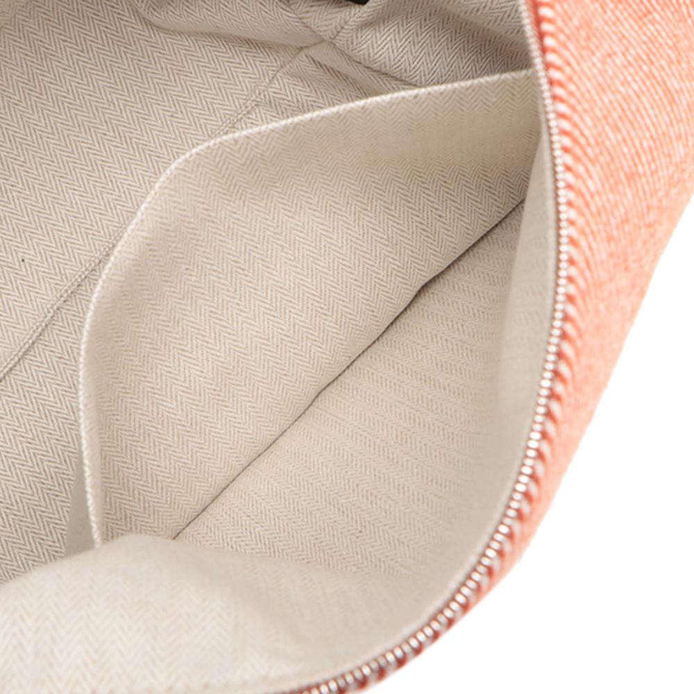 Hermès A Hermès Orange Red Orange with Blue Dark Blue Wool Fabric Large Bride A Brac H Natte Case France