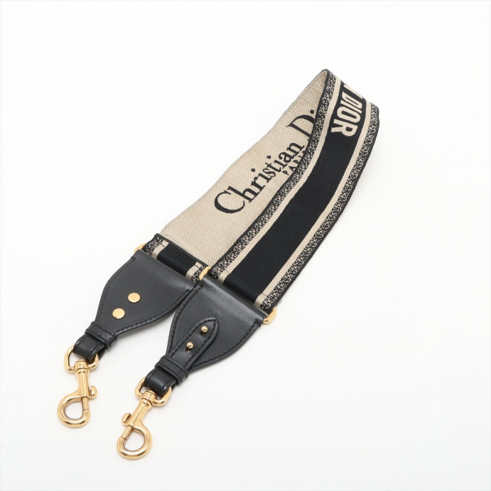 Christian Dior Saddle Grained Calfskin Leather with Strap Handbag Black