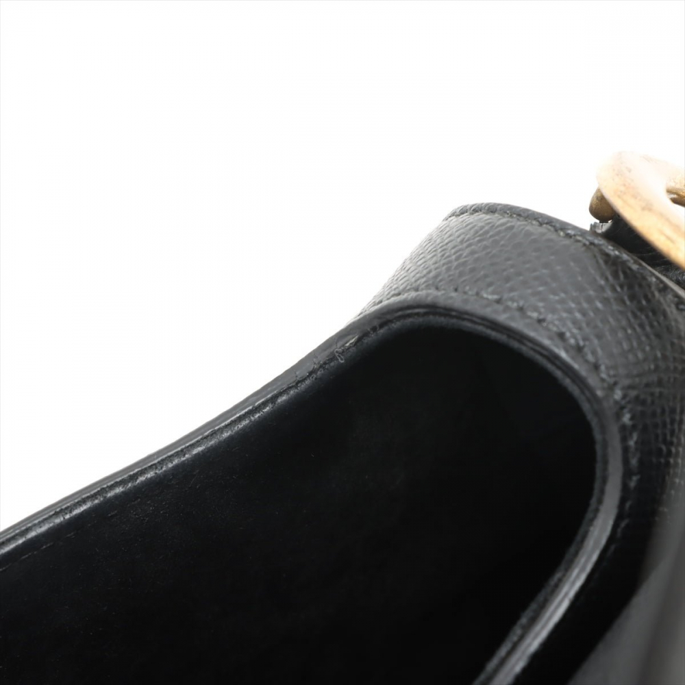 Christian Dior Saddle Grained Calfskin Leather with Strap Handbag Black