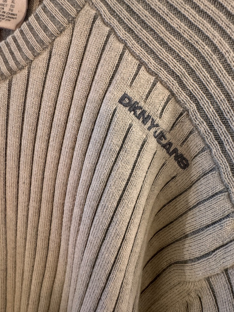 DKNY Gerippter Pullover aus Baumwollgewebe