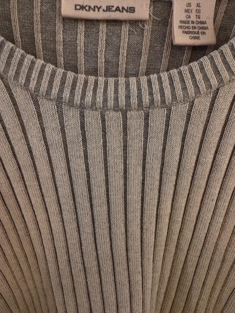 DKNY Gerippter Pullover aus Baumwollgewebe