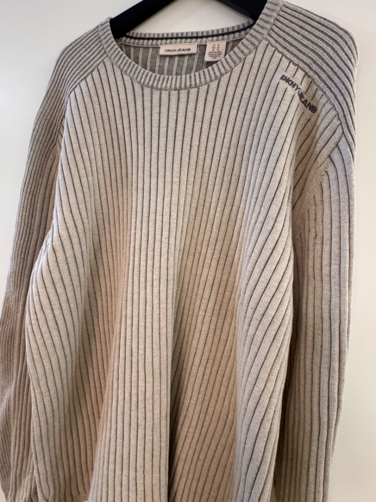 DKNY Gerippter Pullover aus Baumwollgewebe
