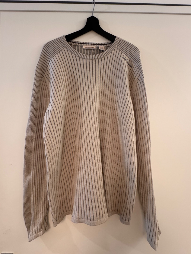 DKNY Gerippter Pullover aus Baumwollgewebe