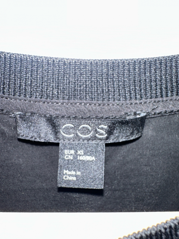 Cos Schwarzes Kleid aus Baumwolle/Seide