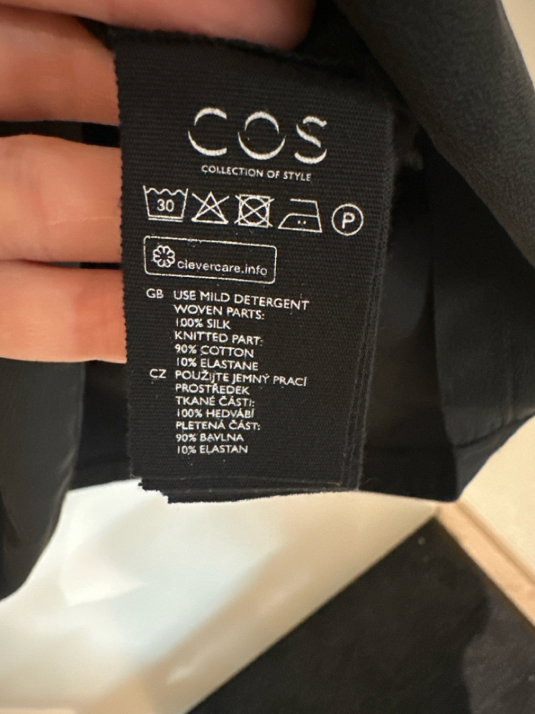 Cos Schwarzes Kleid aus Baumwolle/Seide