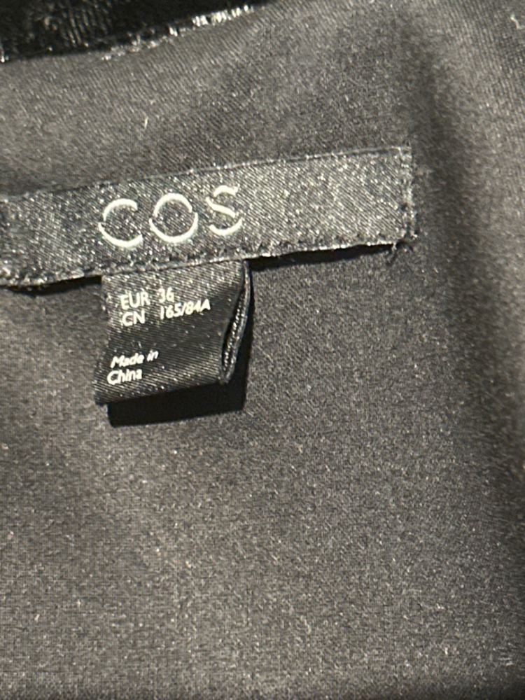 Cos Black velvet dress