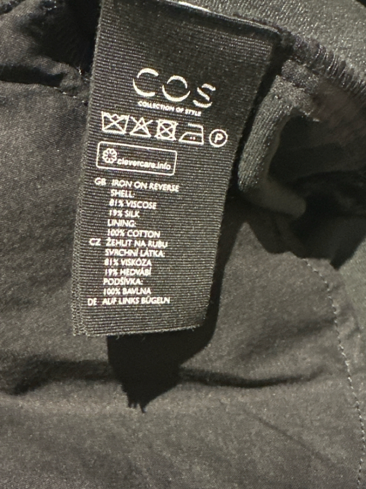 Cos Black velvet dress