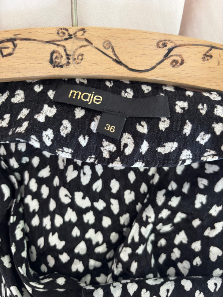 Maje Schwarzer und weißer Mantel