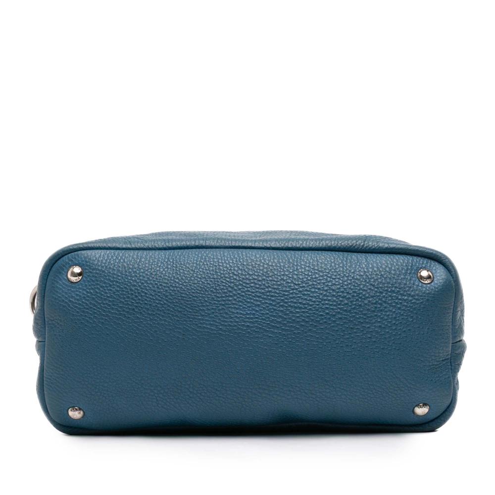 Prada B Prada Blue Calf Leather Vitello Daino Shoulder Bag Italy