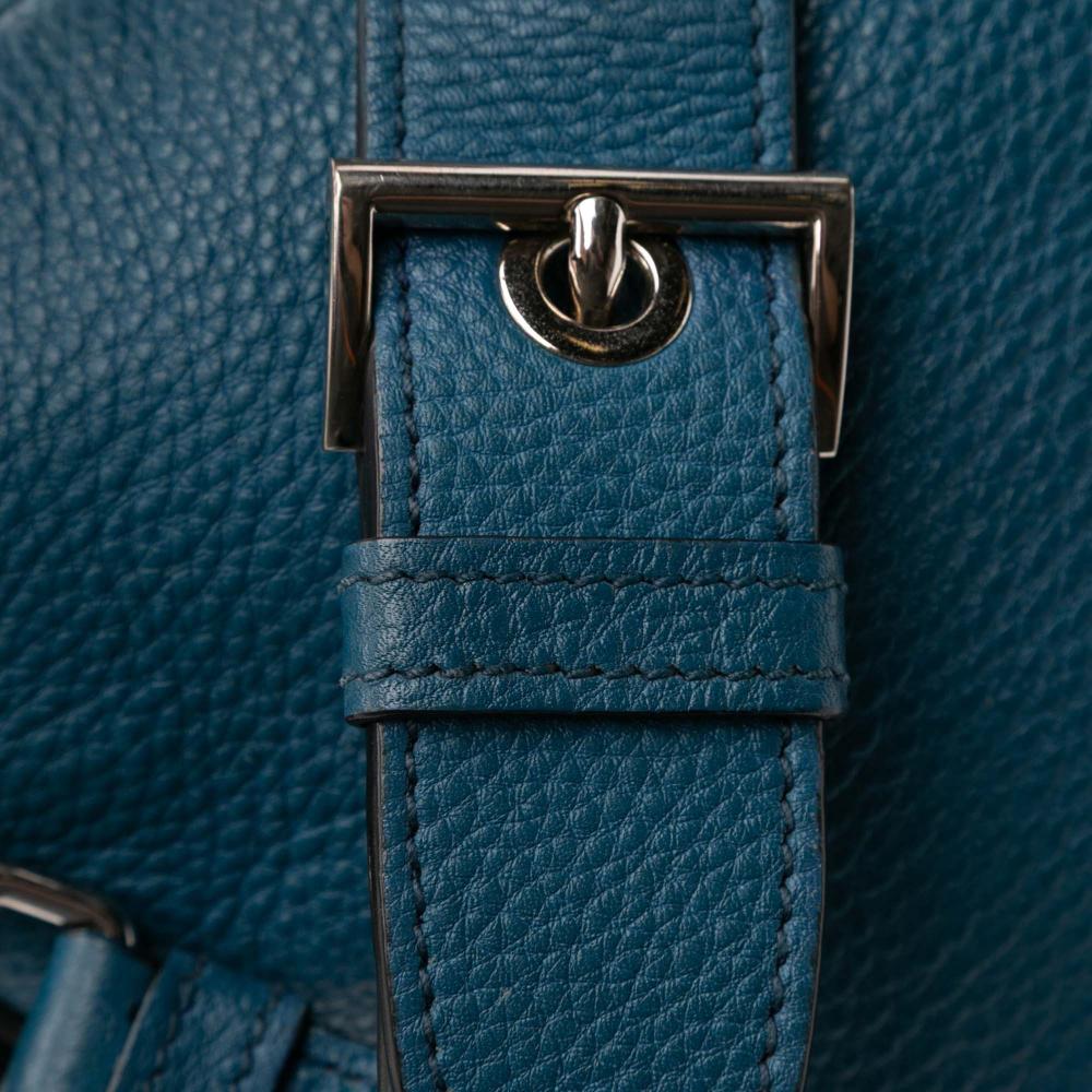 Prada B Prada Blue Calf Leather Vitello Daino Shoulder Bag Italy