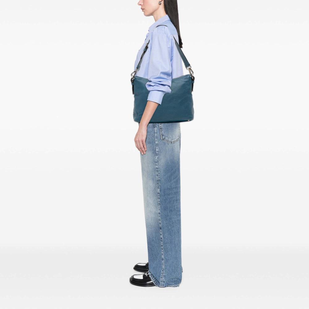 Prada B Prada Blue Calf Leather Vitello Daino Shoulder Bag Italy