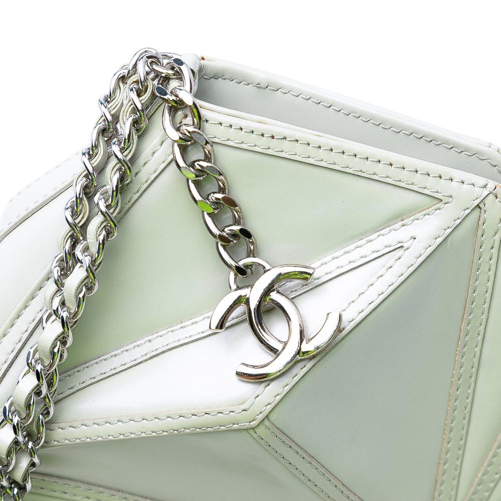 Chanel White Ivory Lambskin Leather Leather Pearlescent Lambskin Midnight Swim Wristlet Clutch Italy