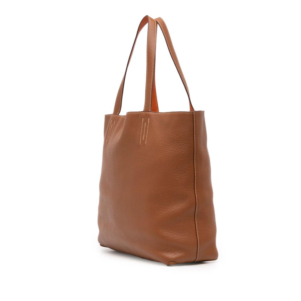 Hermès B Hermès Brown with Orange Calf Leather Clemence Double Sens 36 France