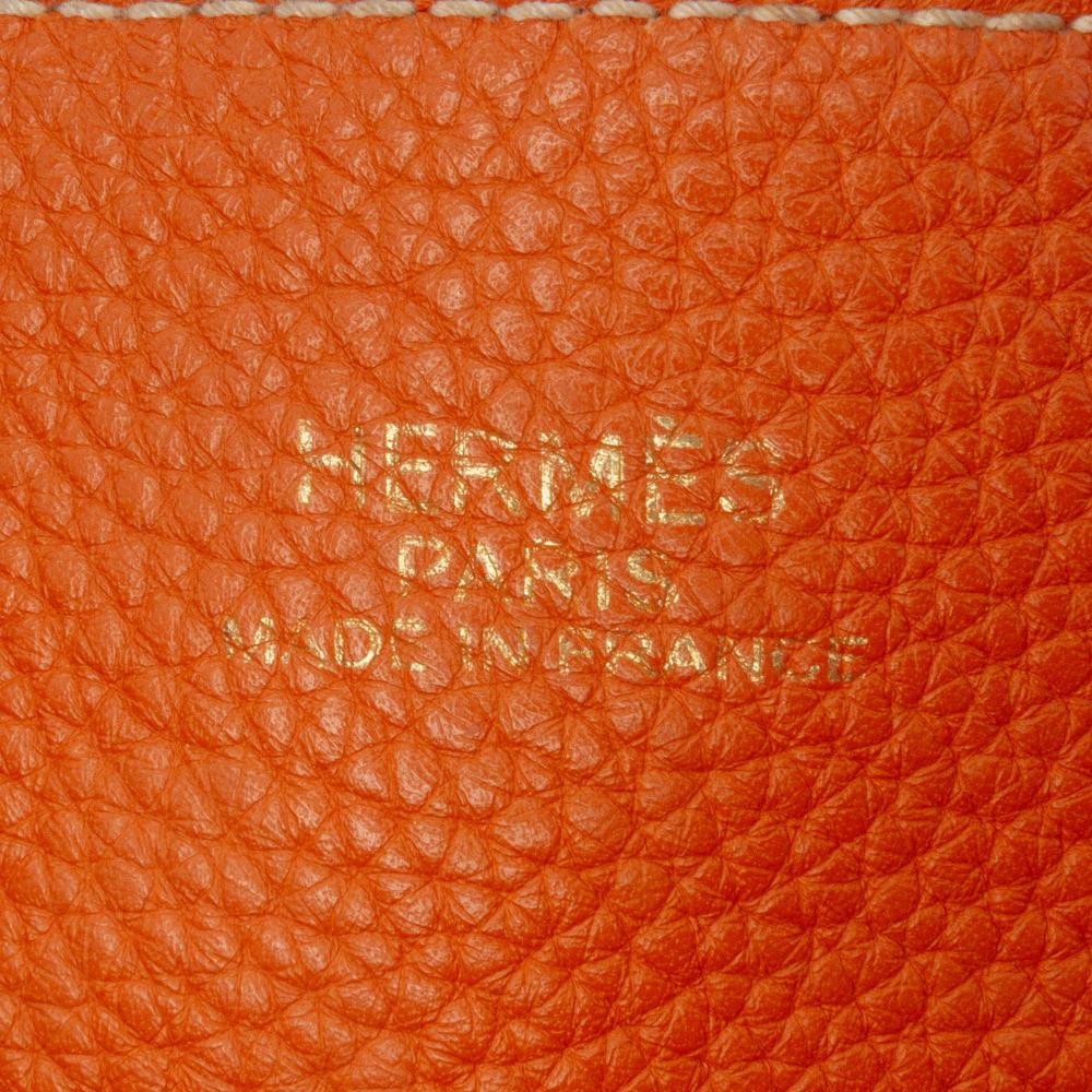 Hermès B Hermès Brown with Orange Calf Leather Clemence Double Sens 36 France