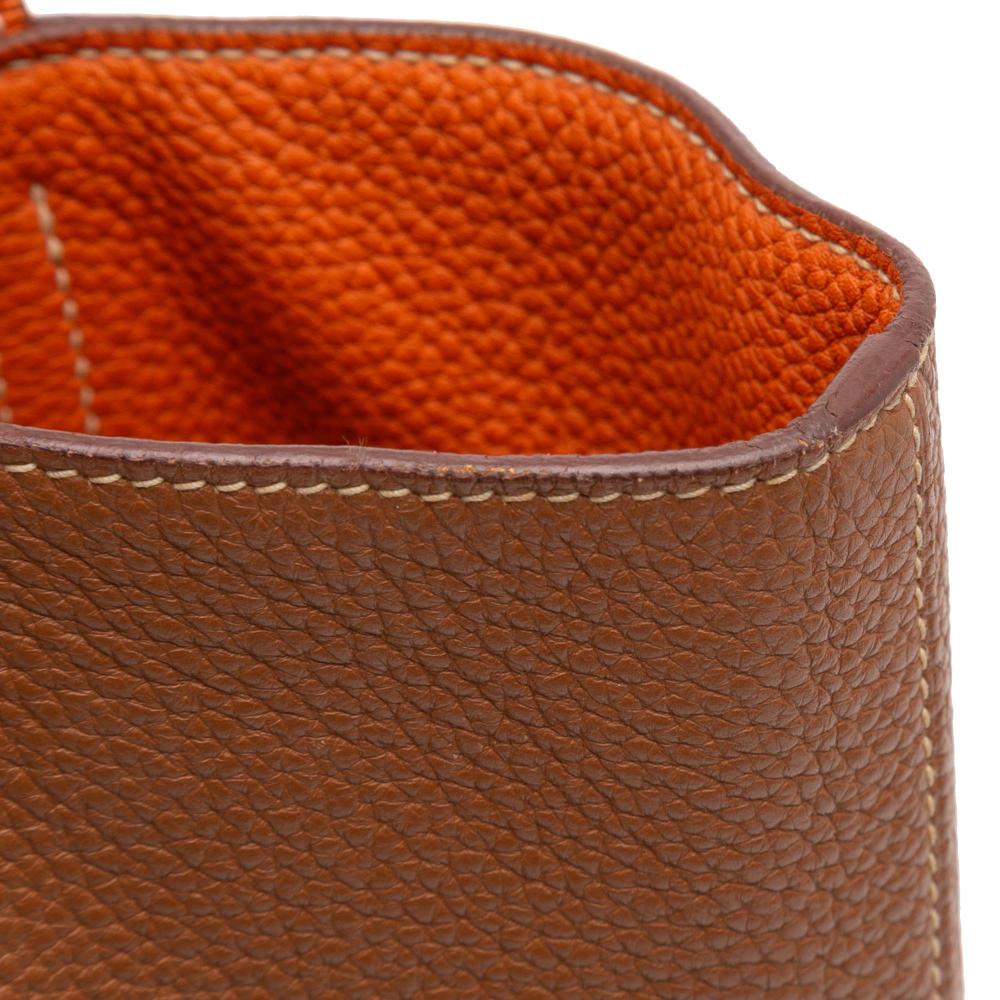 Hermès B Hermès Brown with Orange Calf Leather Clemence Double Sens 36 France