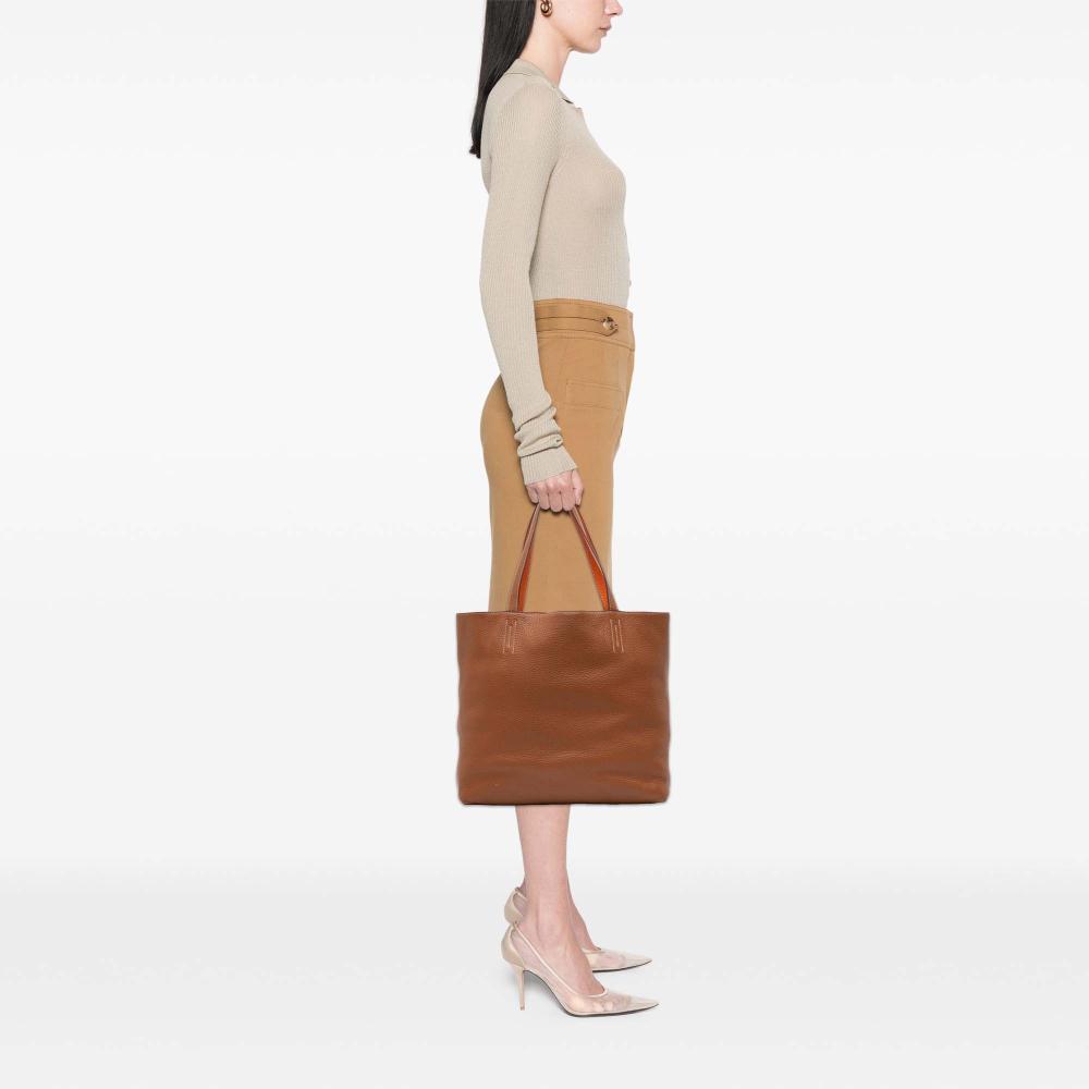 Hermès B Hermès Brown with Orange Calf Leather Clemence Double Sens 36 France