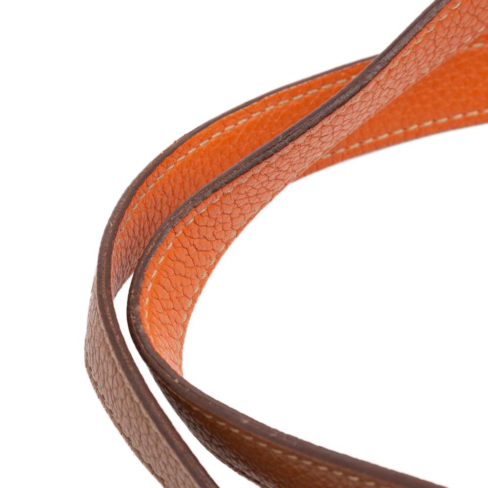 Hermès B Hermès Brown with Orange Calf Leather Clemence Double Sens 36 France