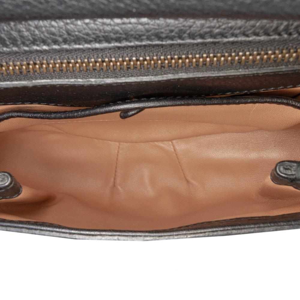 Gucci B Gucci Black Calf Leather Small Bamboo Nouveau Fringe Crossbody Italy