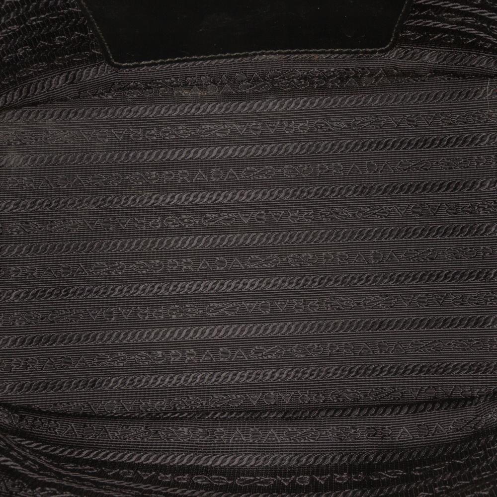 Prada B Prada Black Nylon Fabric Saffiano Trimmed Tessuto Bucket Bag Italy