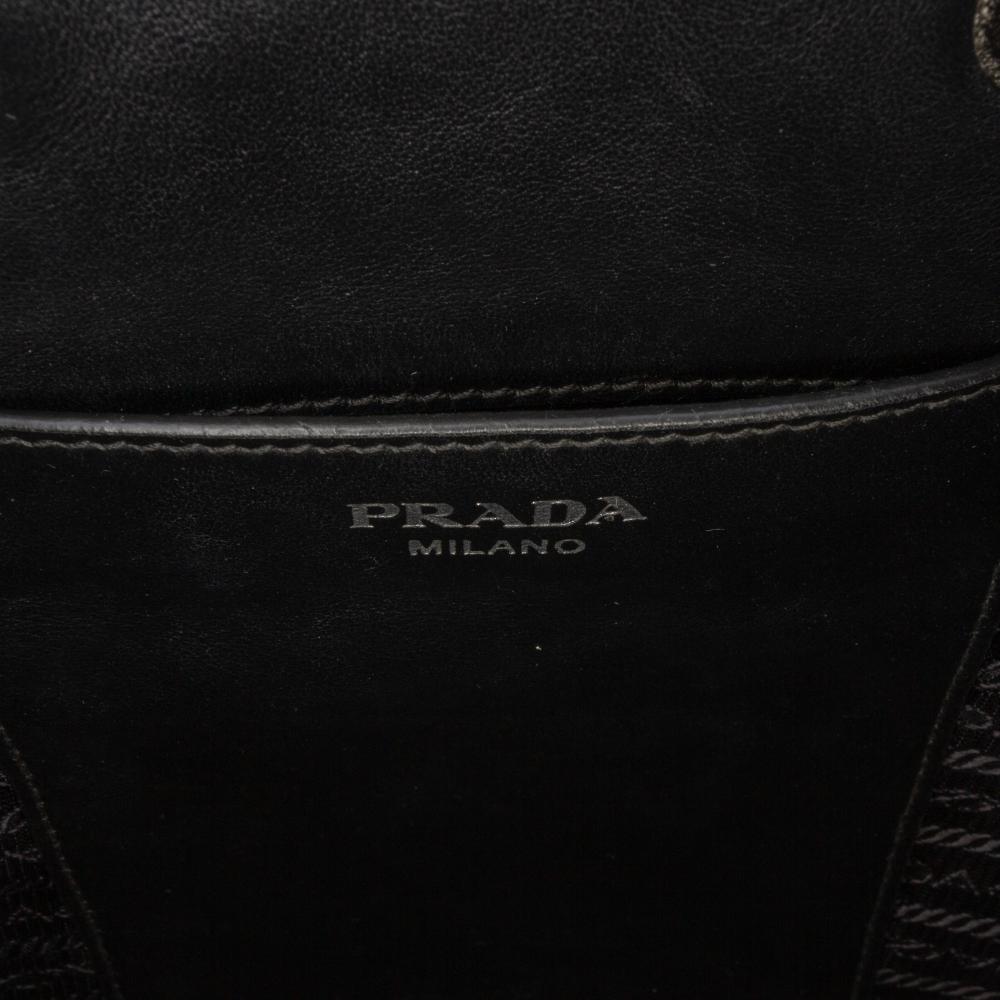 Prada B Prada Black Nylon Fabric Saffiano Trimmed Tessuto Bucket Bag Italy