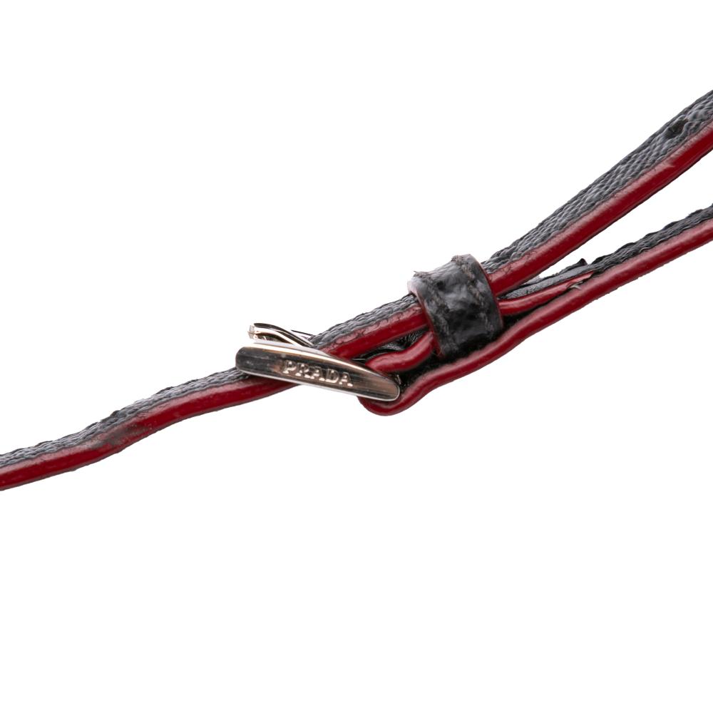 Prada B Prada Black Nylon Fabric Saffiano Trimmed Tessuto Bucket Bag Italy