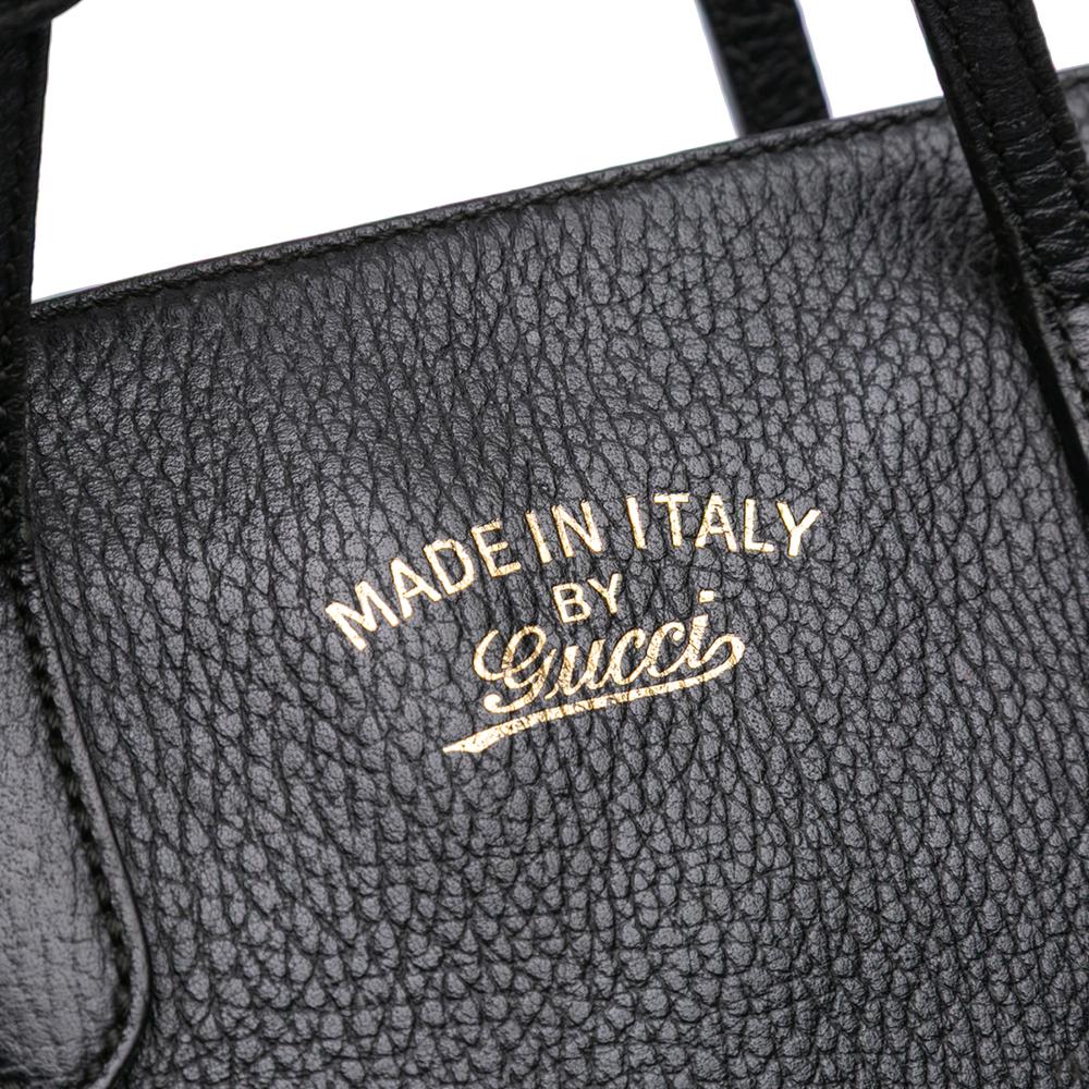 Gucci B Gucci Black Calf Leather Mini Swing Satchel Italy