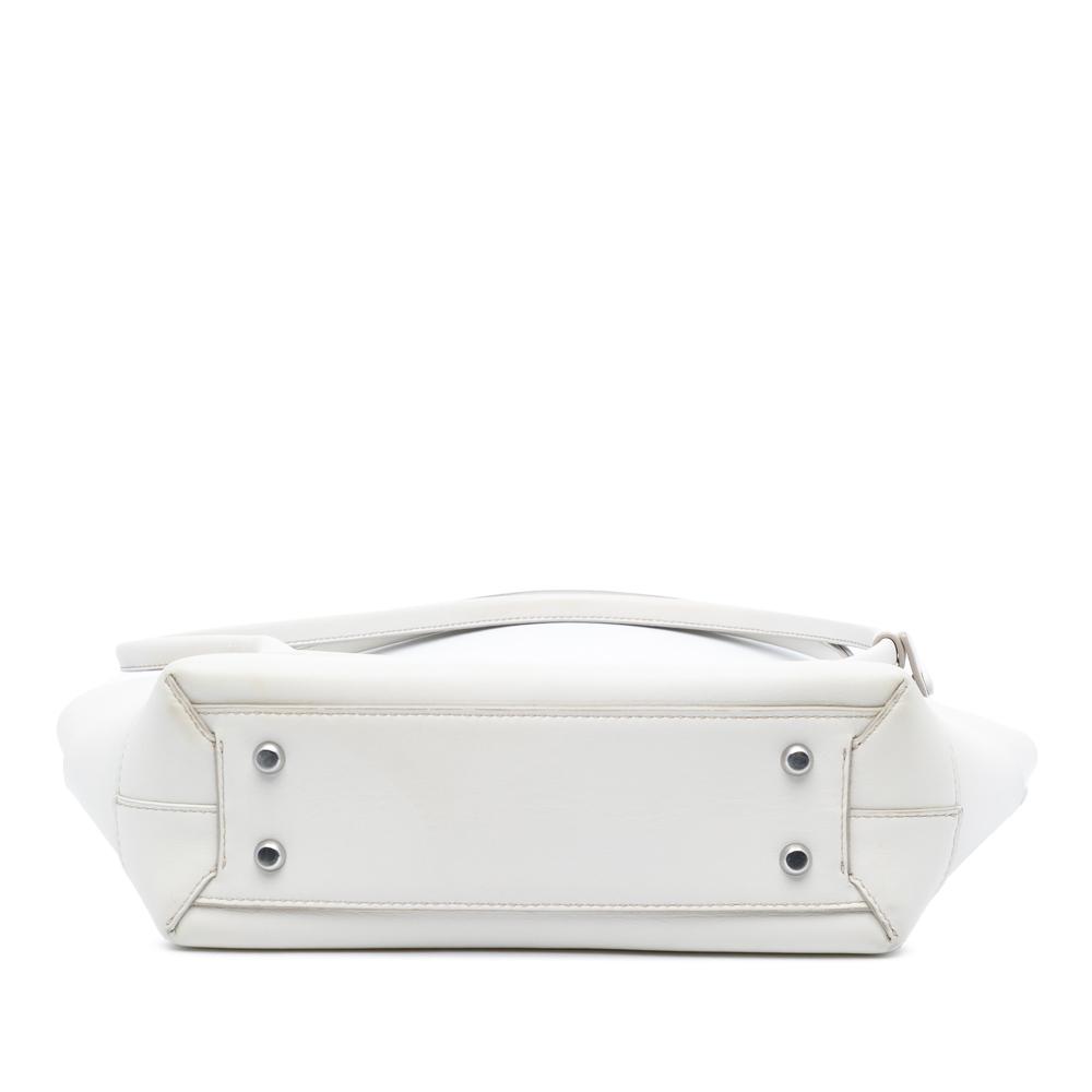 Bottega Veneta B Bottega Veneta White Calf Leather Small skin Maxi Intrecciato Arco Satchel Italy