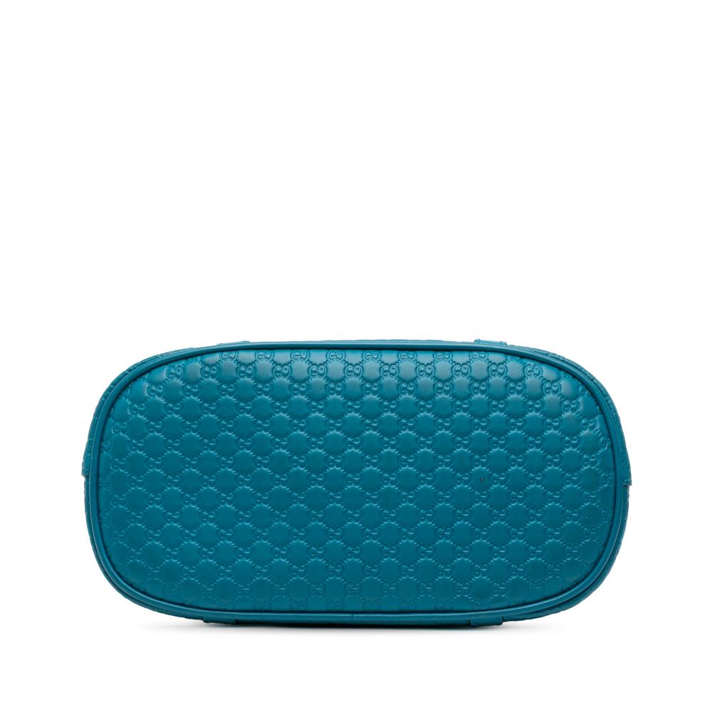 Gucci B Gucci Blue Turquoise Calf Leather Mini Microguccissima Dome Satchel Italy