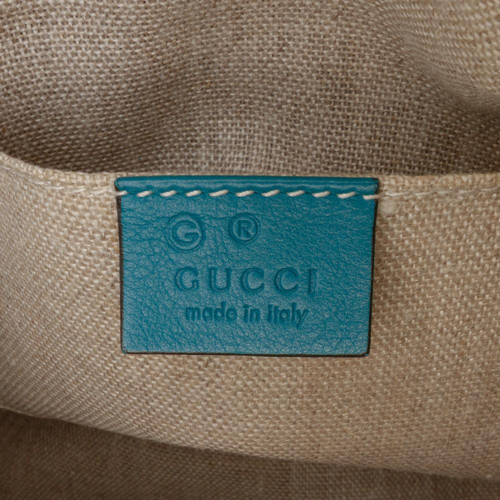 Gucci B Gucci Blue Turquoise Calf Leather Mini Microguccissima Dome Satchel Italy