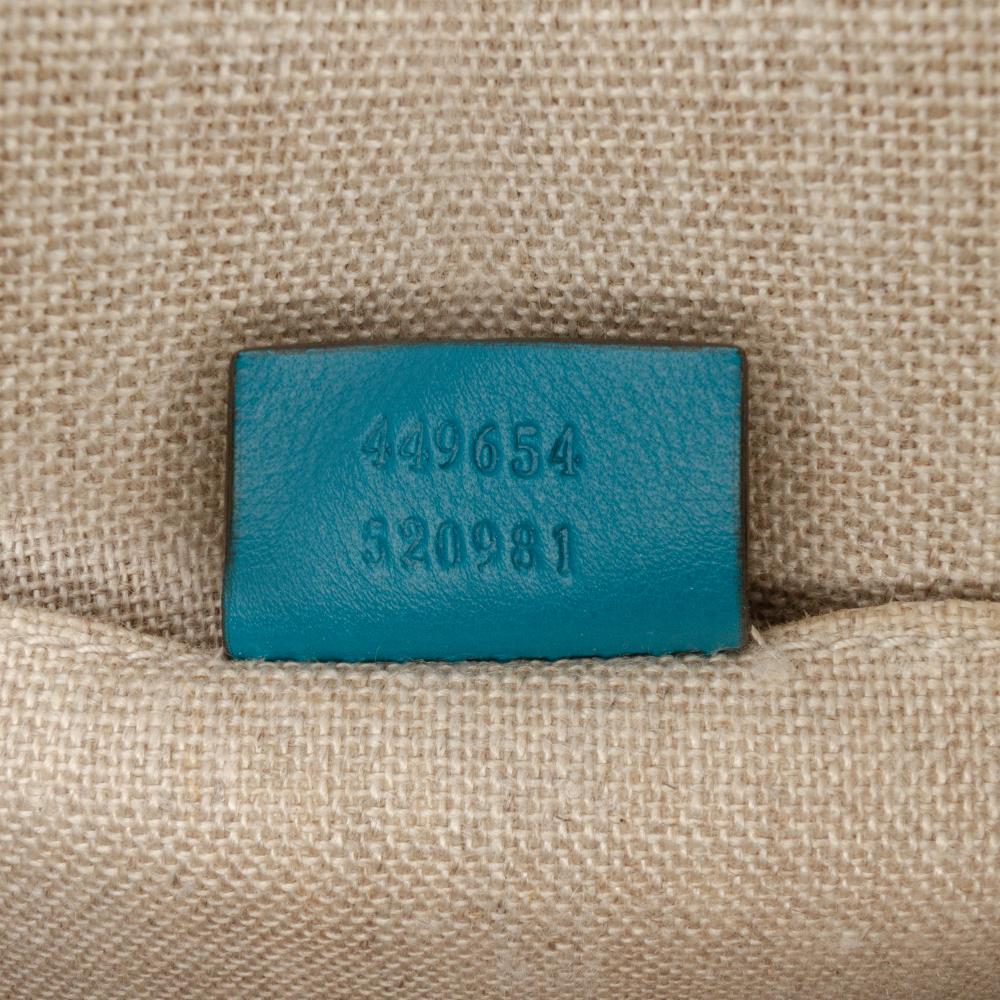 Gucci B Gucci Blue Turquoise Calf Leather Mini Microguccissima Dome Satchel Italy