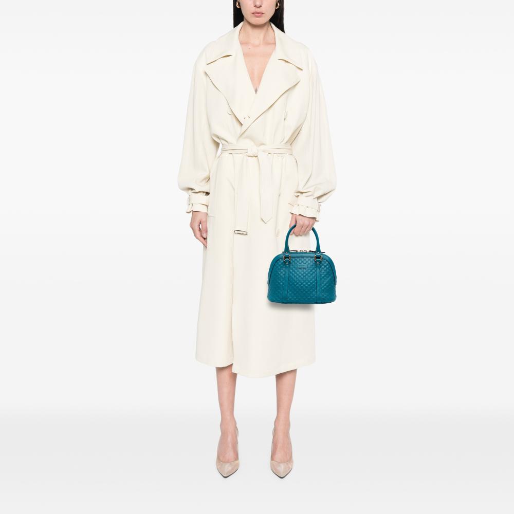 Gucci B Gucci Blue Turquoise Calf Leather Mini Microguccissima Dome Satchel Italy