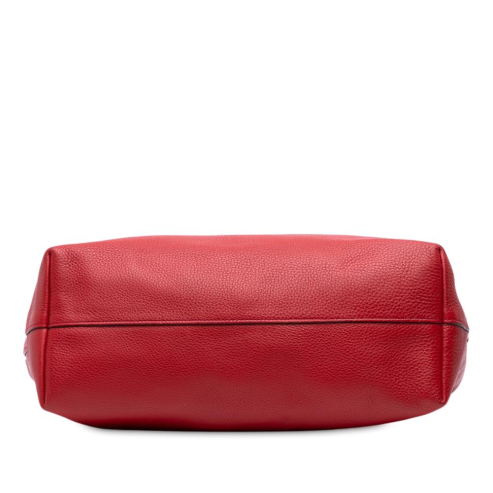 Prada B Prada Red Calf Leather Vitello Daino Open Convertible Tote India