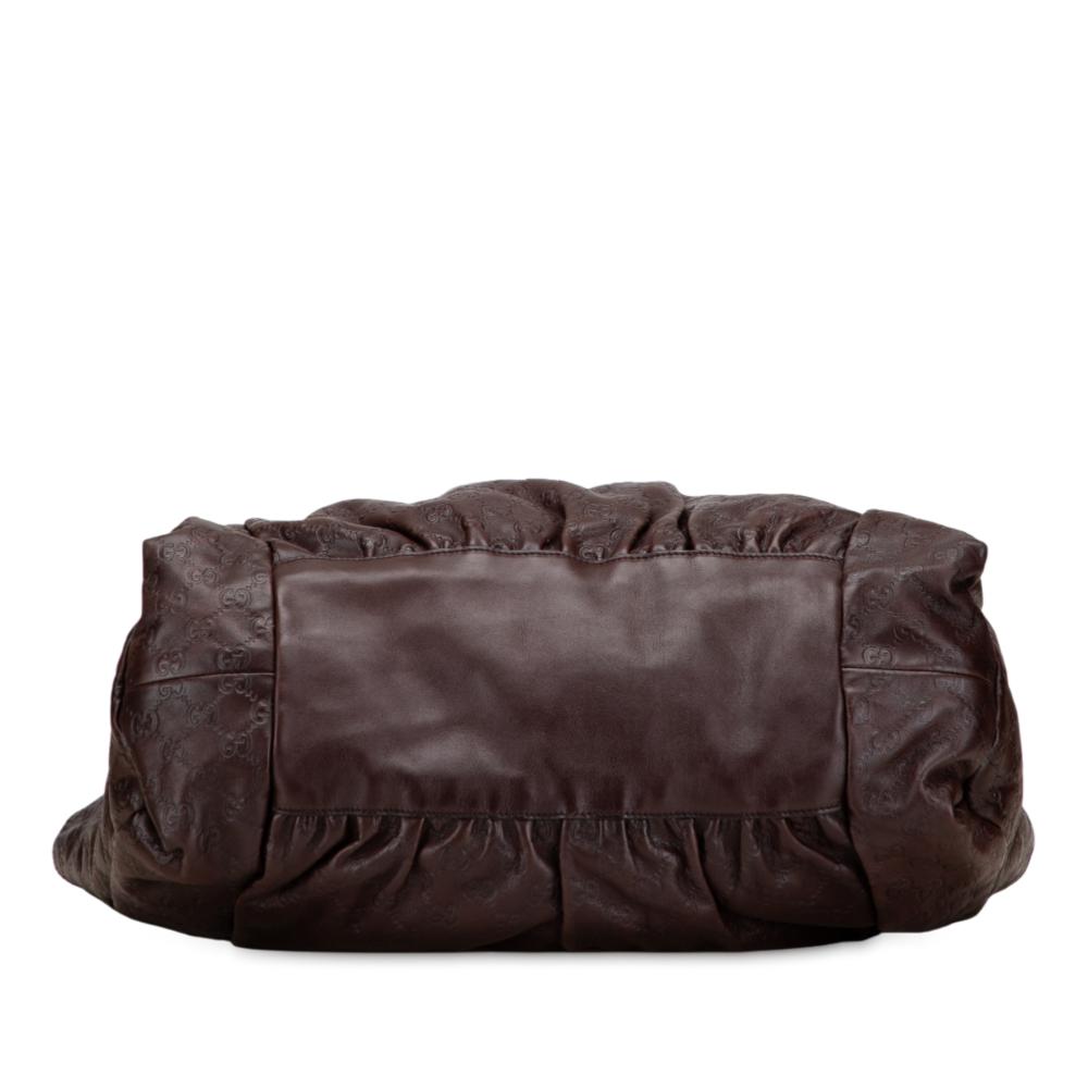 Gucci B Gucci Brown Dark Brown Calf Leather Large Guccissima Hysteria Tote Italy