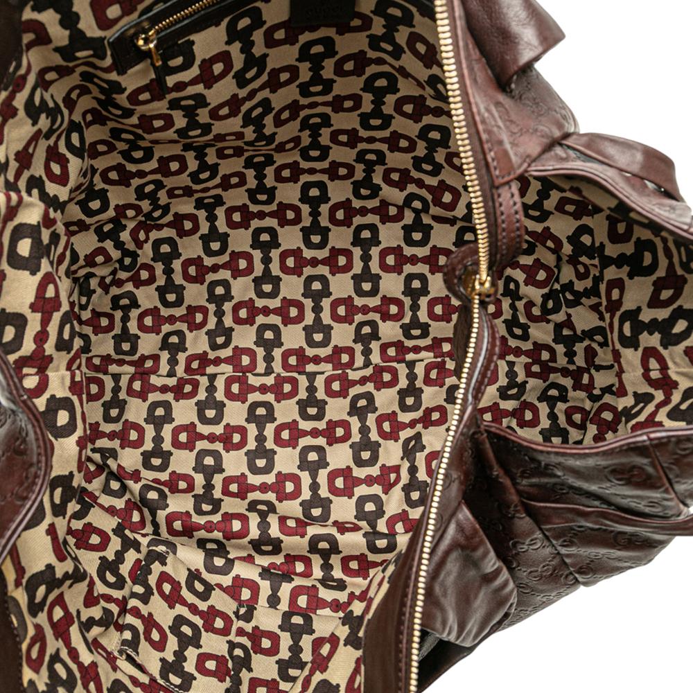 Gucci B Gucci Brown Dark Brown Calf Leather Large Guccissima Hysteria Tote Italy