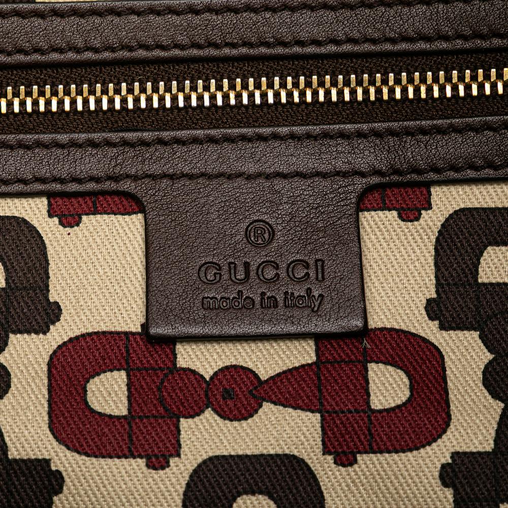 Gucci B Gucci Brown Dark Brown Calf Leather Large Guccissima Hysteria Tote Italy
