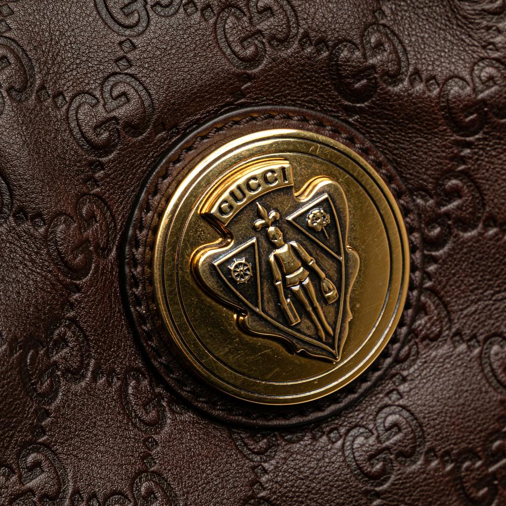 Gucci B Gucci Brown Dark Brown Calf Leather Large Guccissima Hysteria Tote Italy