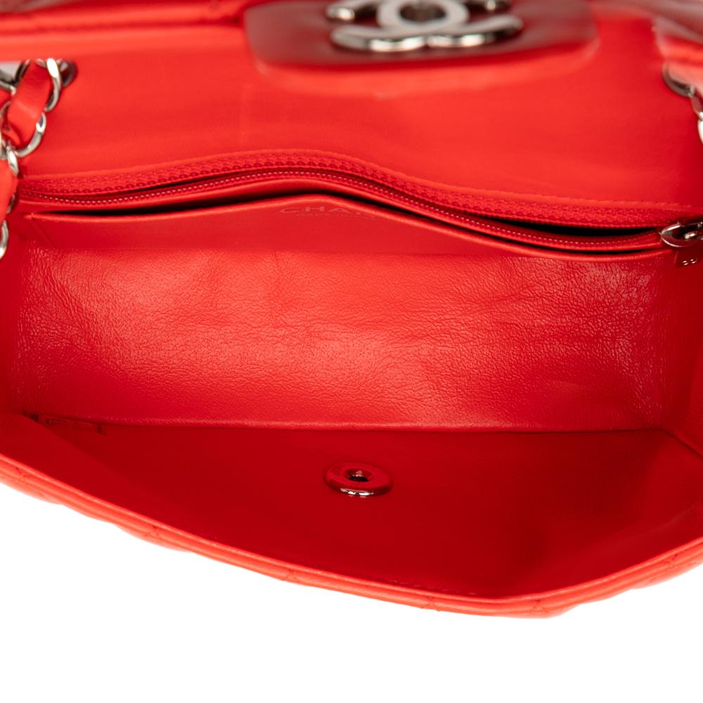 Chanel B Chanel Red Lambskin Leather Leather Mini Rectangular Classic Lambskin Single Flap France