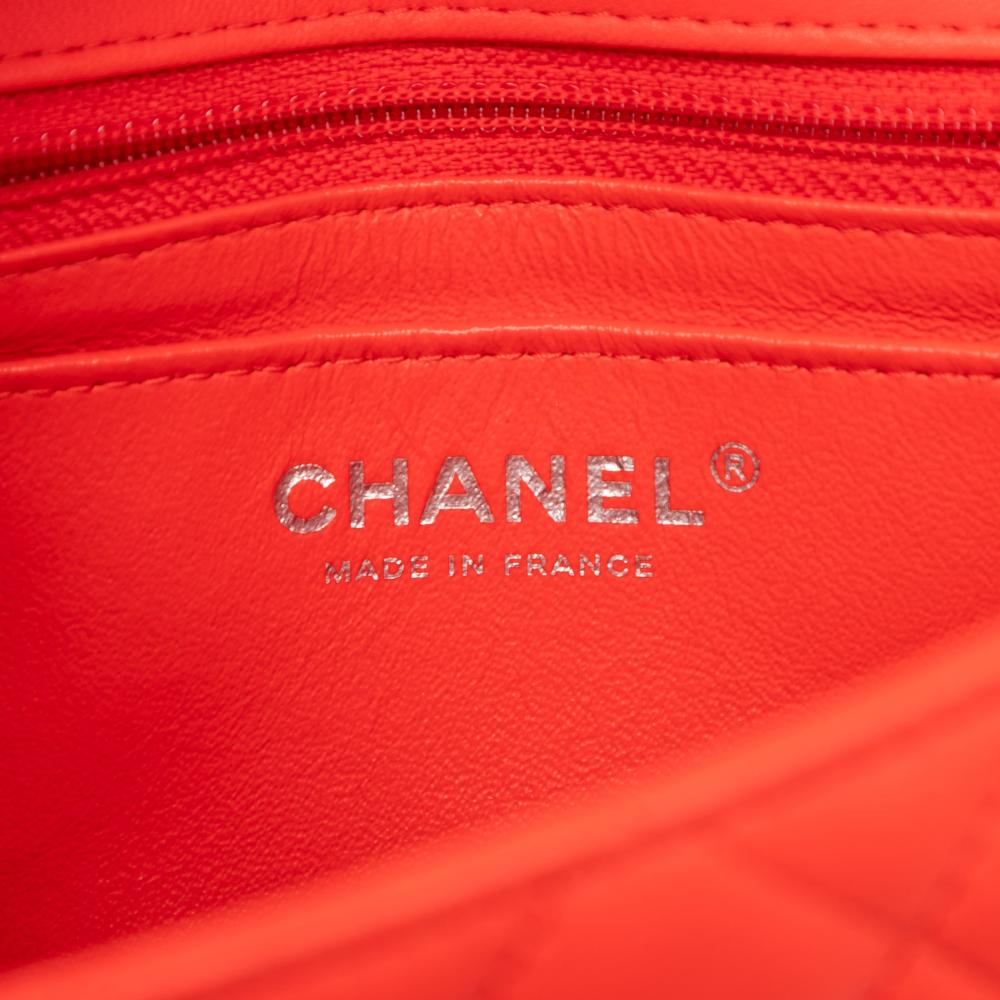 Chanel B Chanel Red Lambskin Leather Leather Mini Rectangular Classic Lambskin Single Flap France