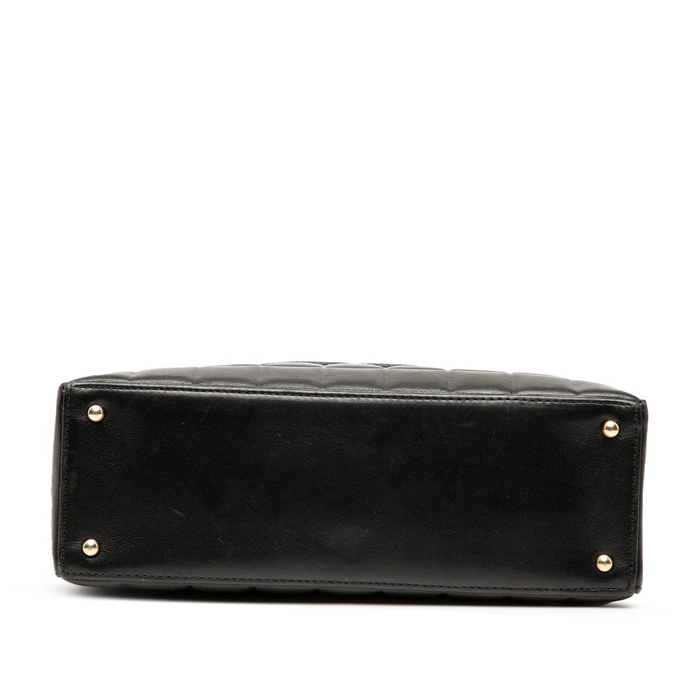 Chanel B Chanel Black Lambskin Leather Leather CC Choco Bar Lambskin Tote Italy