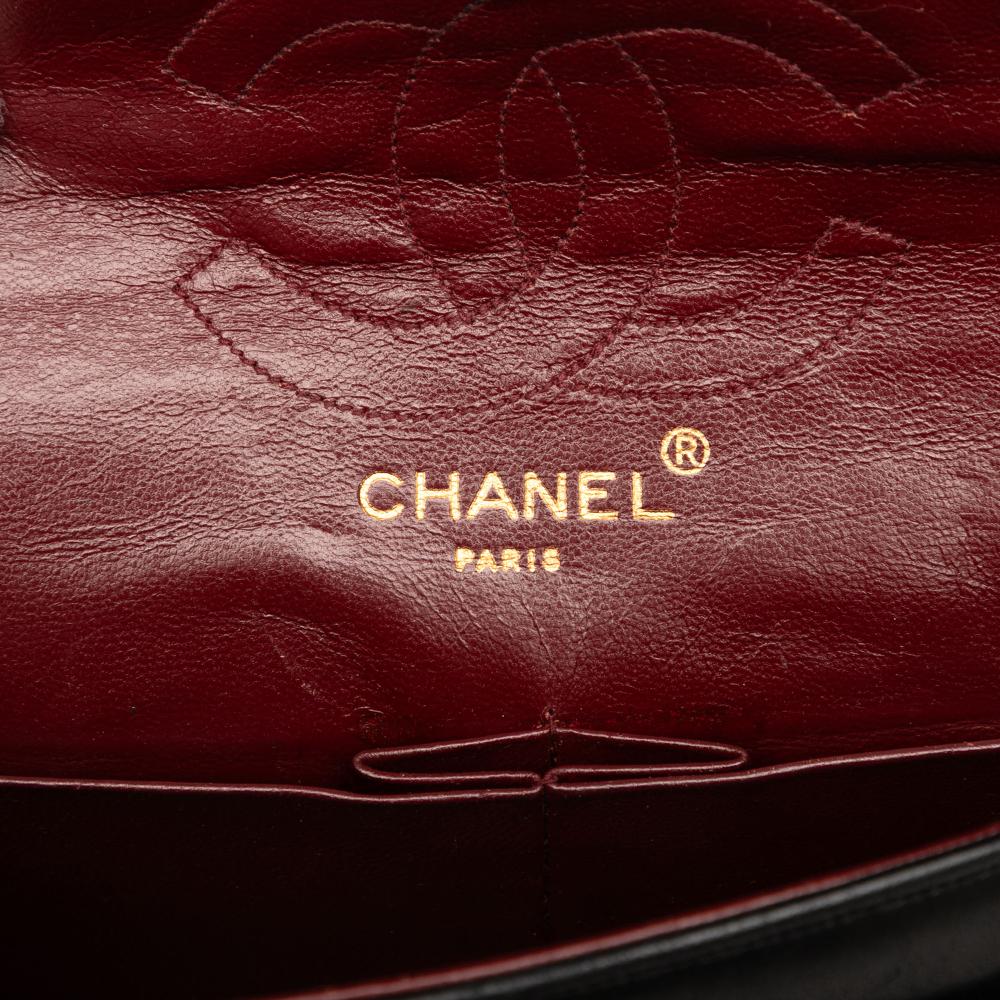 Chanel B Chanel Black Lambskin Leather Leather Small CC Quilted Lambskin Double Flap France