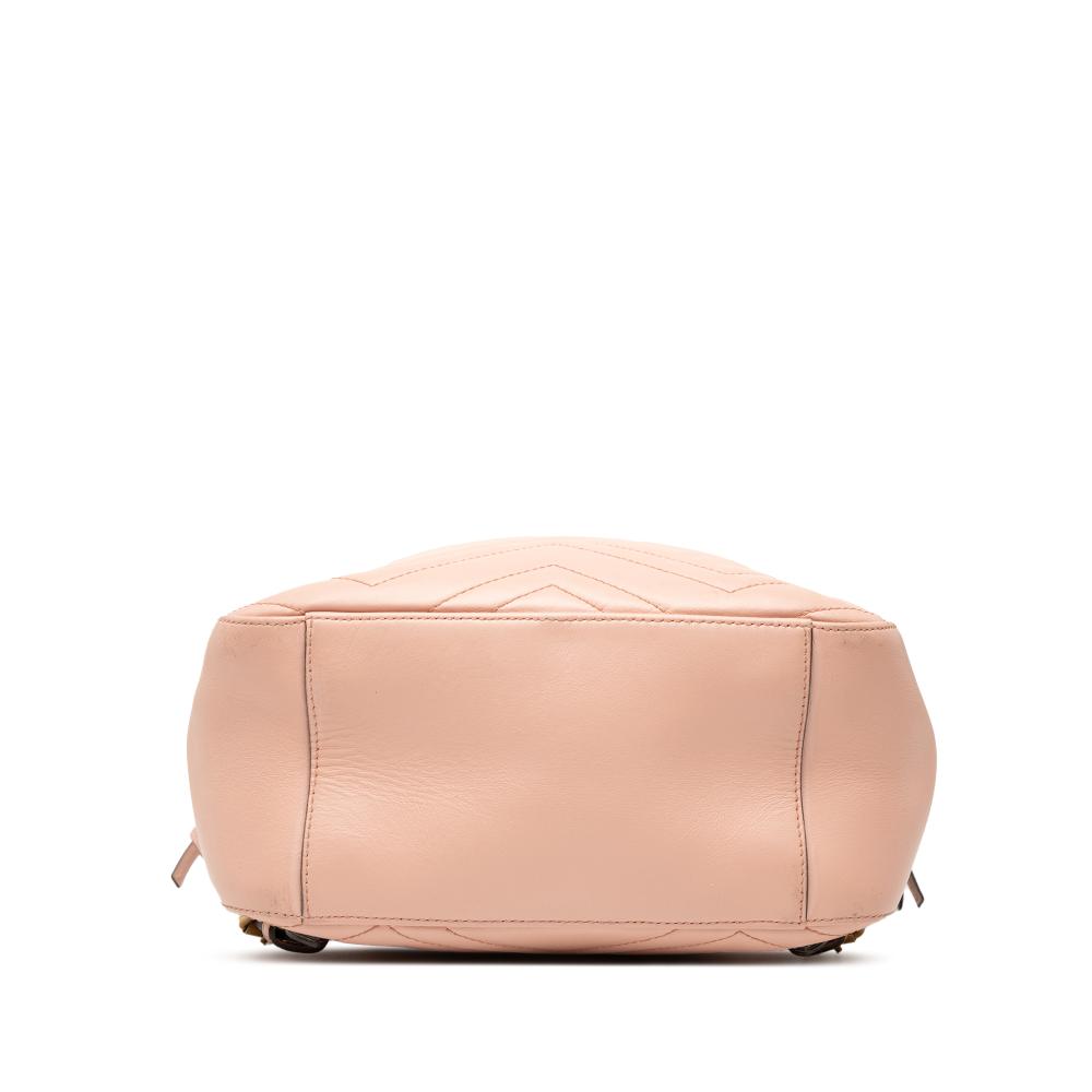 Gucci B Gucci Pink Calf Leather Small GG Marmont Matelasse Backpack Italy