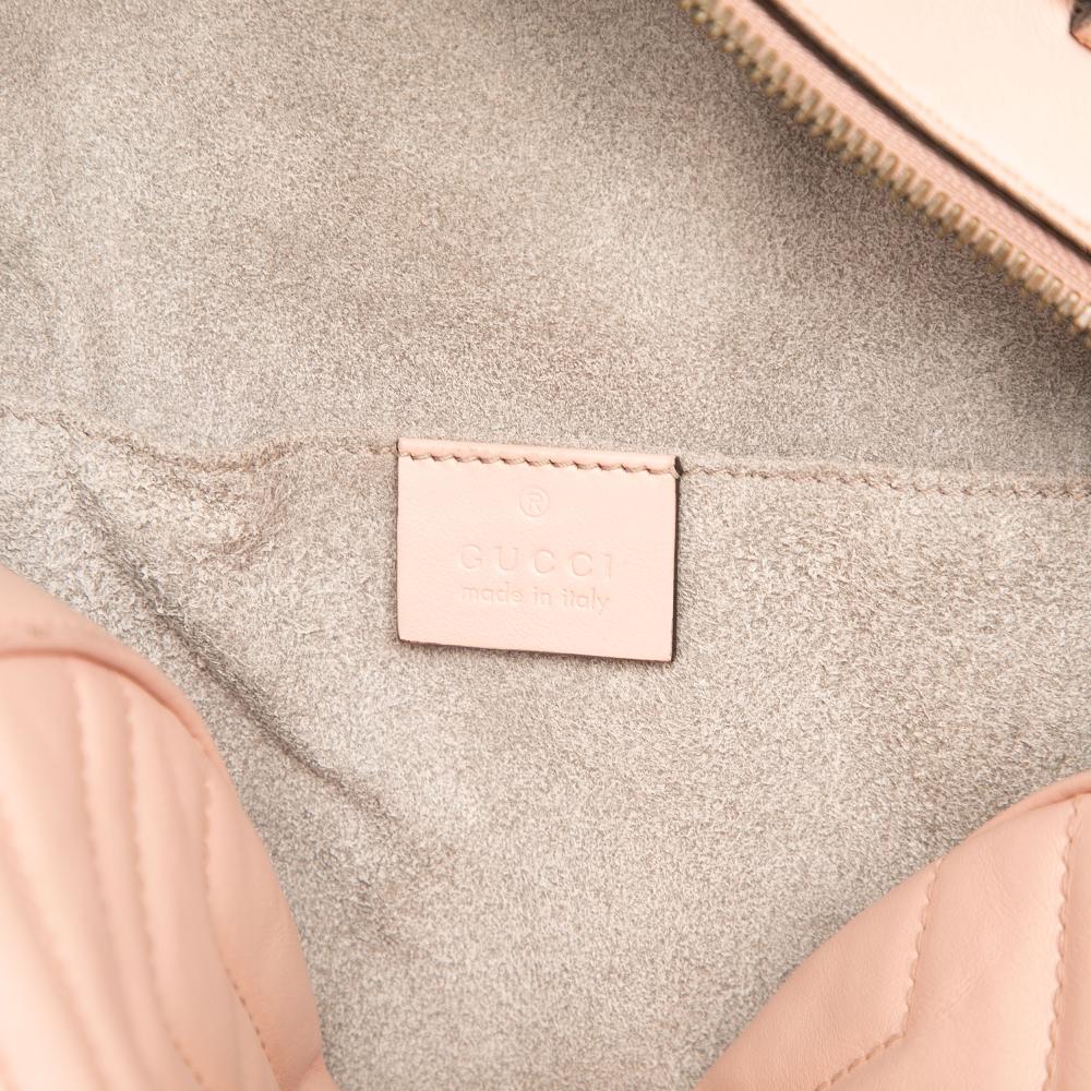 Gucci B Gucci Pink Calf Leather Small GG Marmont Matelasse Backpack Italy