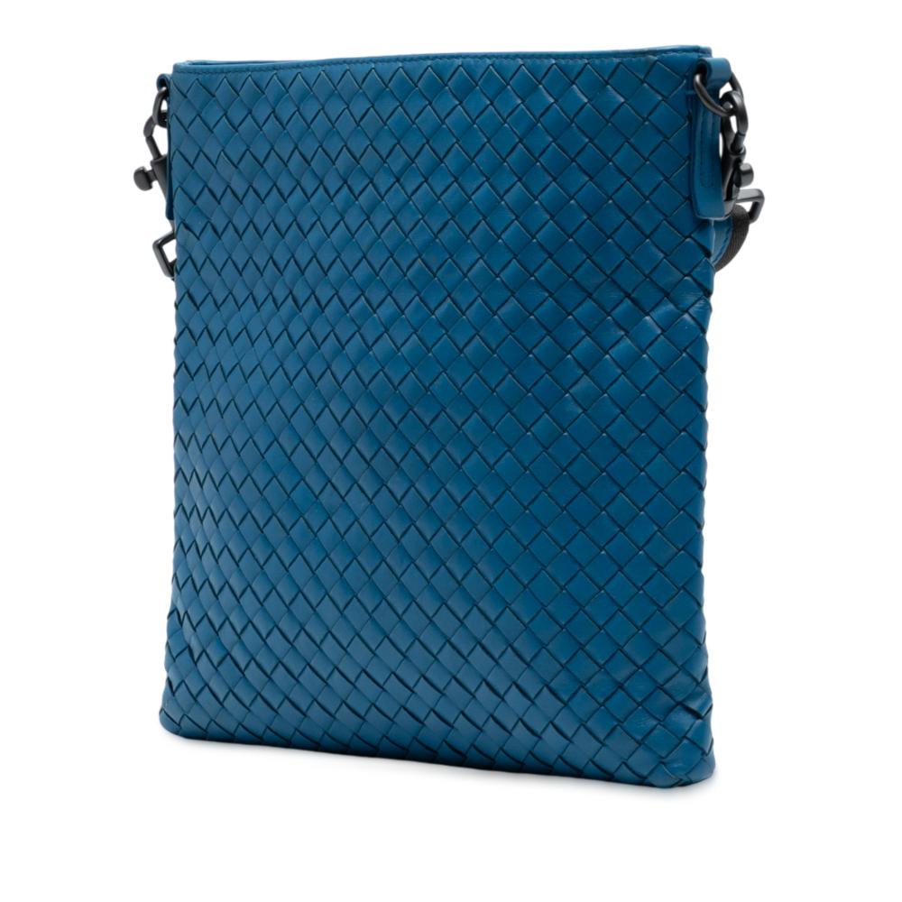 Bottega Veneta AB Bottega Veneta Blue Nappa Leather Leather Nappa Intrecciato VN Crossbody Italy