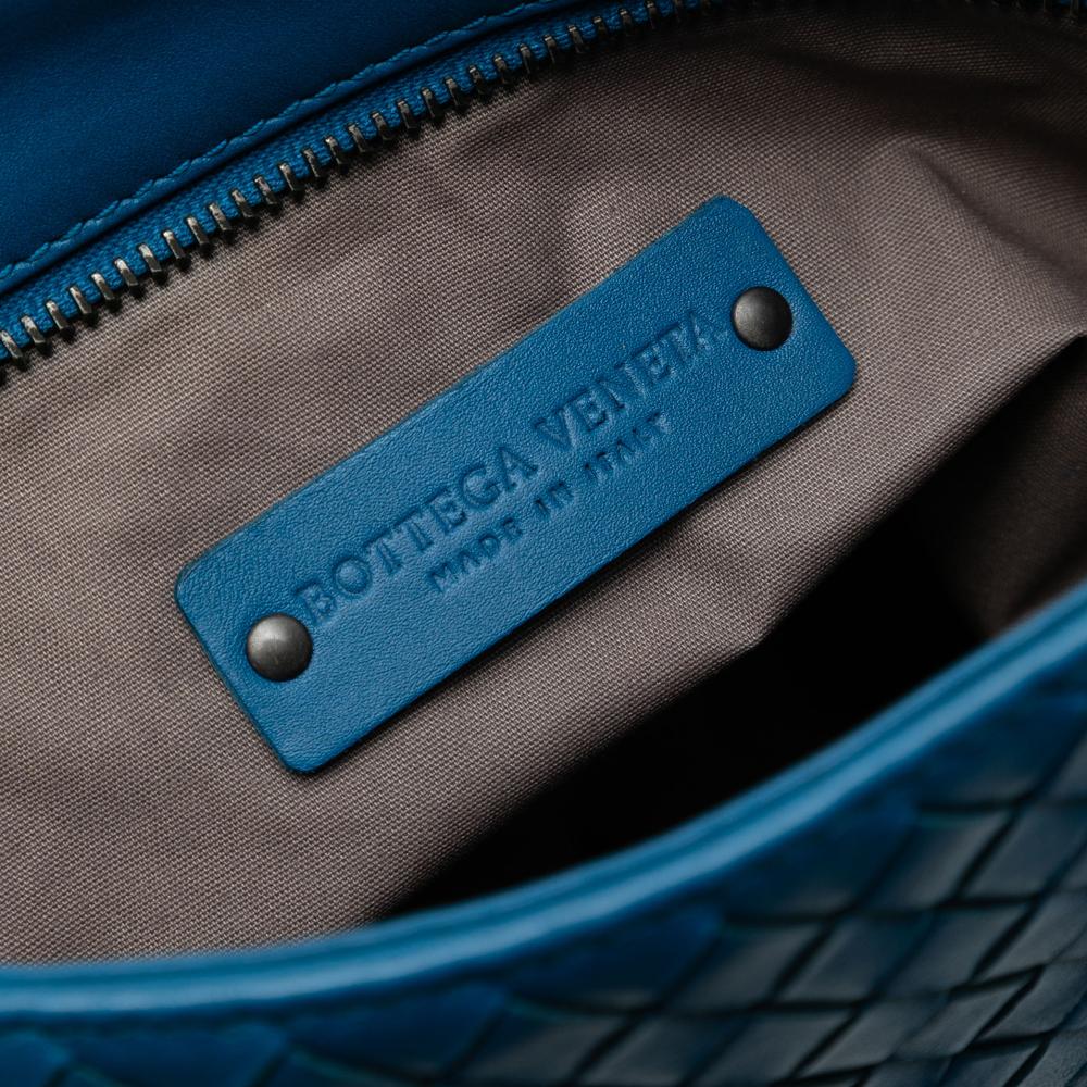 Bottega Veneta AB Bottega Veneta Blue Nappa Leather Leather Nappa Intrecciato VN Crossbody Italy
