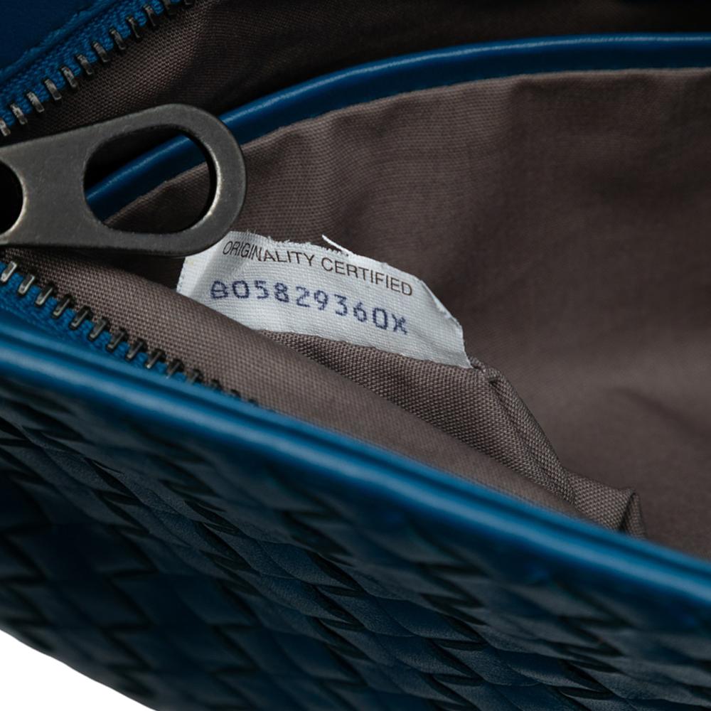 Bottega Veneta AB Bottega Veneta Blue Nappa Leather Leather Nappa Intrecciato VN Crossbody Italy