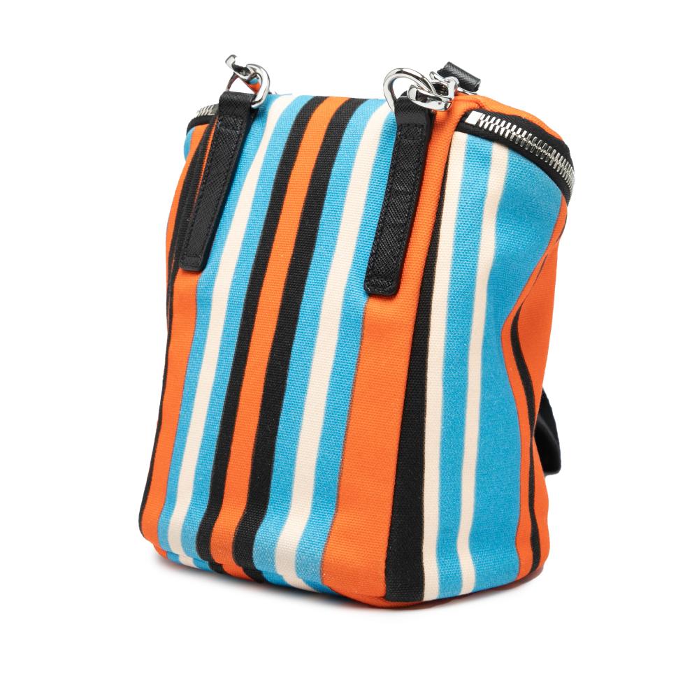 Prada AB Prada Orange Canvas Fabric Canapa Baiadera Crossbody Italy
