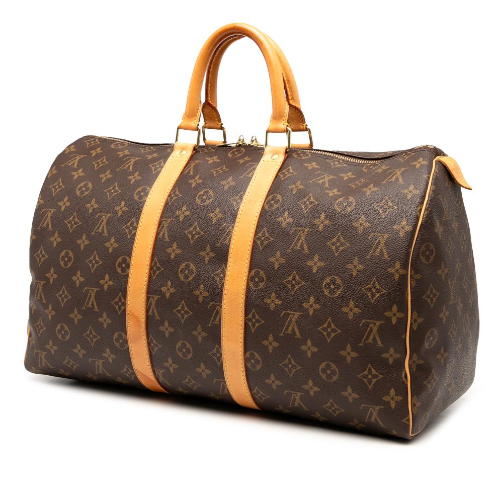 Louis Vuitton B Louis Vuitton Brown Monogram Canvas Fabric Monogram Keepall 45 France