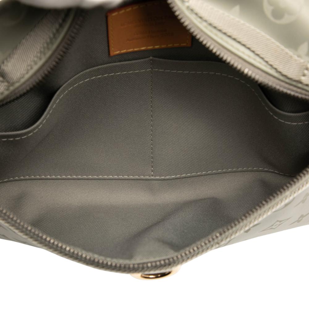 Louis Vuitton B Louis Vuitton Gray Light Gray Nylon Fabric Monogram Titanium Messenger PM Italy