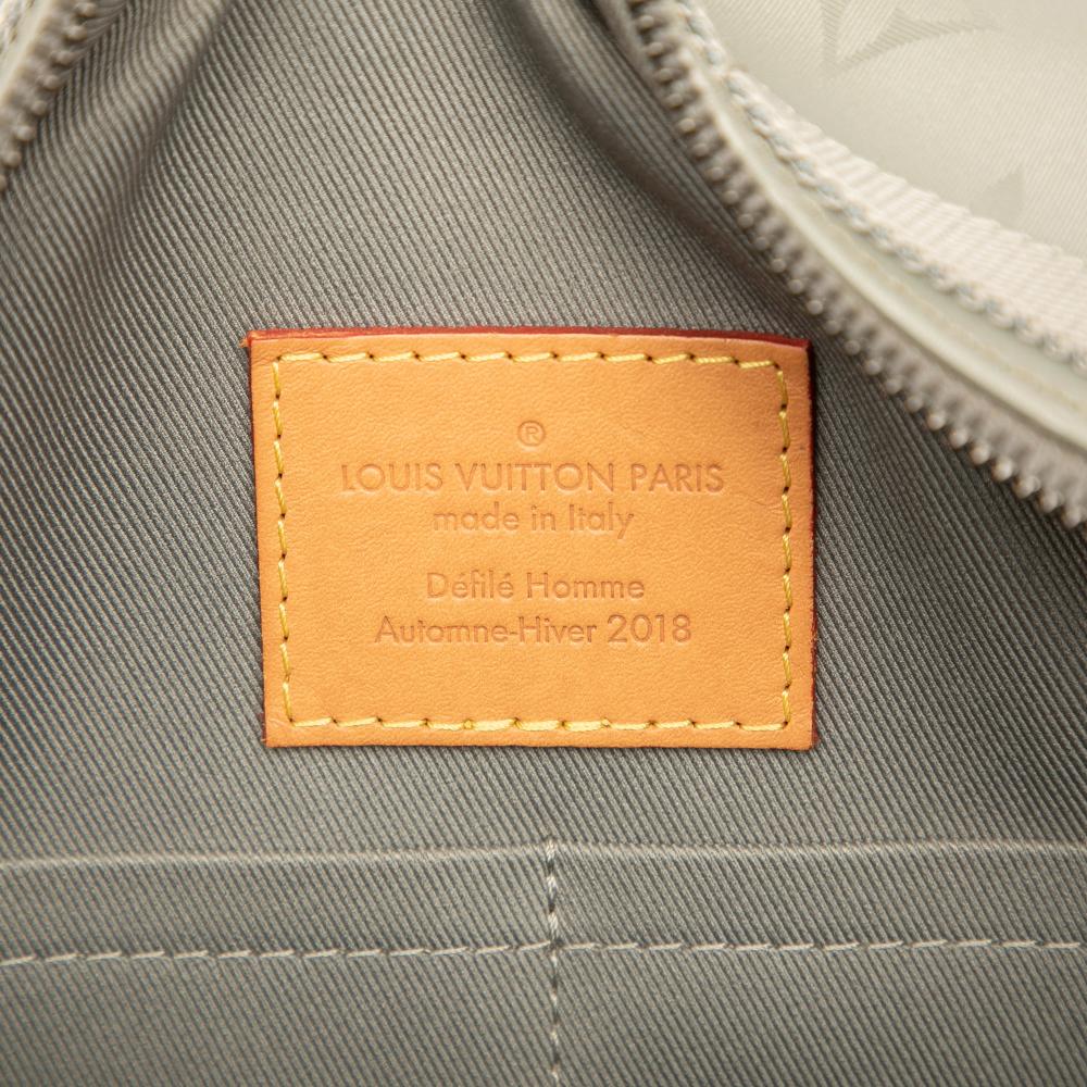 Louis Vuitton B Louis Vuitton Gray Light Gray Nylon Fabric Monogram Titanium Messenger PM Italy